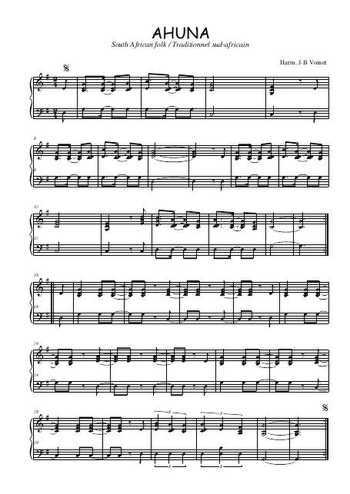 Téléchargez l'arrangement pour piano de la partition de Ahuna en PDF
